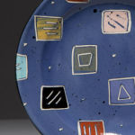 Squares Blue. Available in 8 and 12 inch plates or 10 inch bowl.