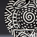 Carved Black. Available in 8 and 12 inch plates, bowls, cups, and tumblers.<br>Shown here in black. Available in 14 other colors.