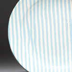Ragged Stripe Agua. Available in 8 and 12 inch plates or 10 inch bowl.Available in 14 colors