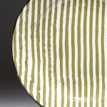Ragged Stripe Olive. Available in 8 and 12 inch plates or 10 inch bowl.Available in 14 colors