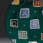 Squares Teal. Available in 8 and 12 inch plates or 10 inch bowl.