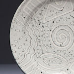 Carved White. Available in 8 and 12 inch plates, bowls, cups, and tumblers.<br>Shown here in white. Available in 14 other colors.