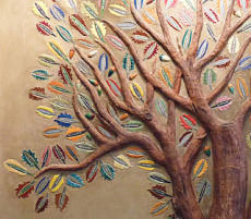 Claudia's 10 x 12 foot bas relief "Giving Tree" sculpture at the Laura Bush